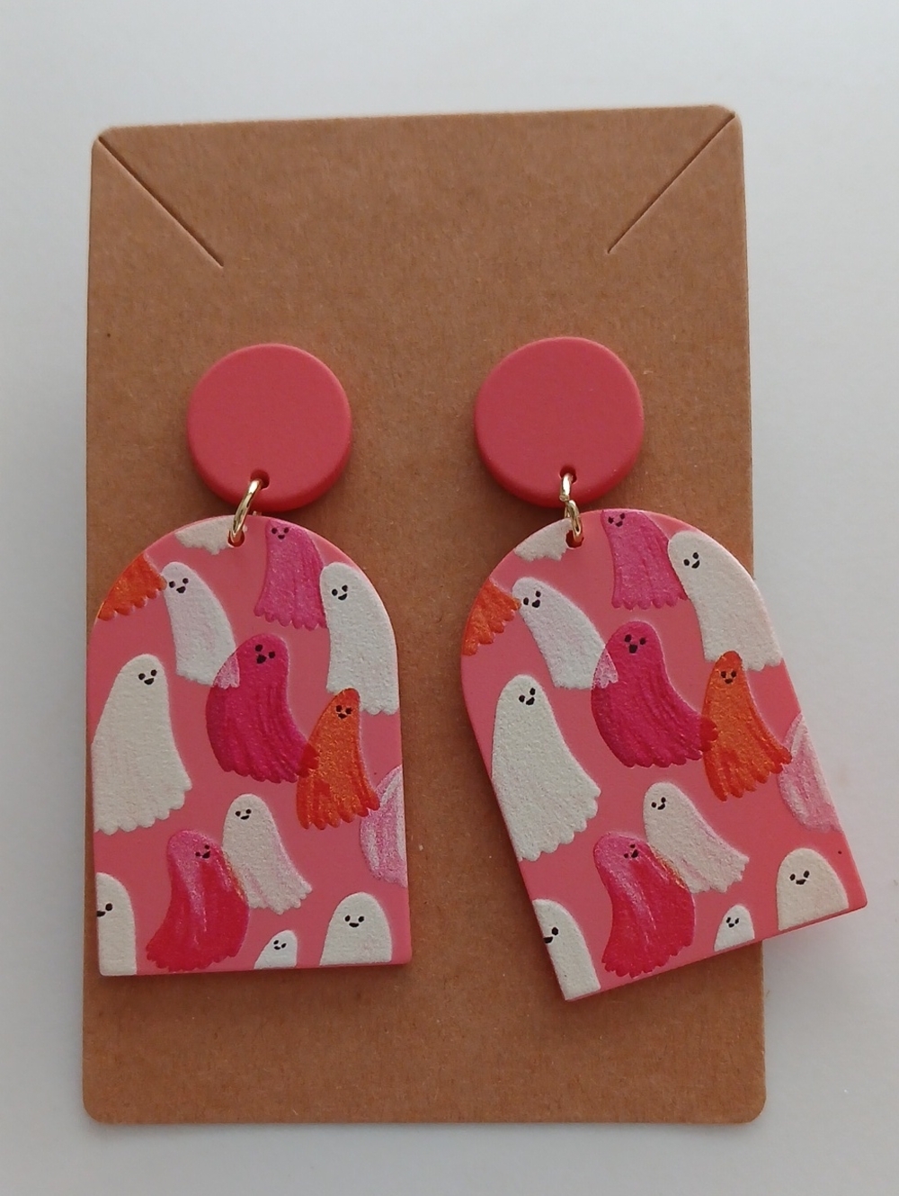 Fashion Jewelry Pink Ghost Pattern Dangle Earrings